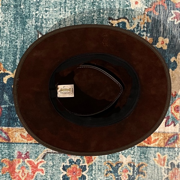 Brown Leather Aussie Hat - Picture 3 of 4